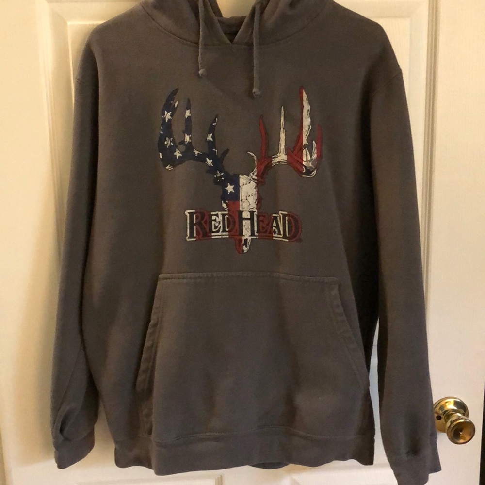 Redhead Grey (red,white, Blue) hooded pullover